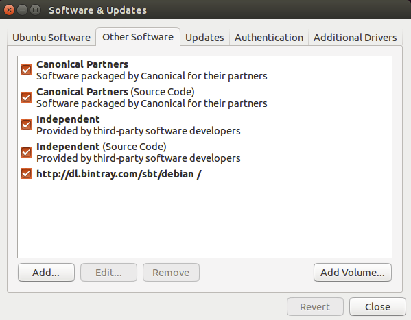 Ubuntu Software & Updates Screenshot